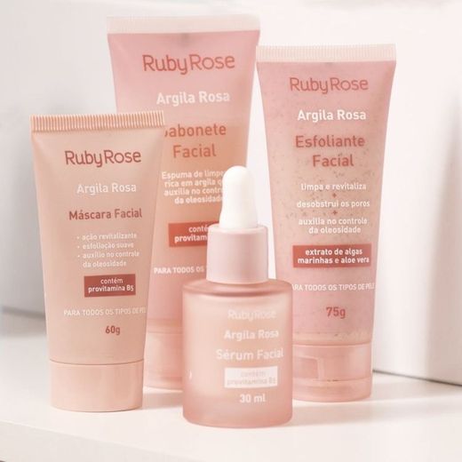 Kit Linha Facial Argila Rosa Ruby Rose 