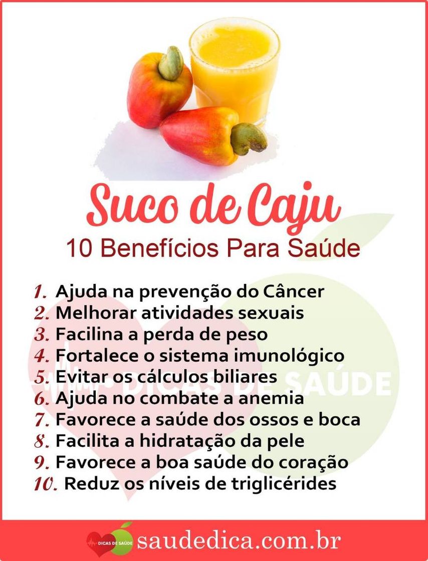 Moda Benefícios do suco de caju