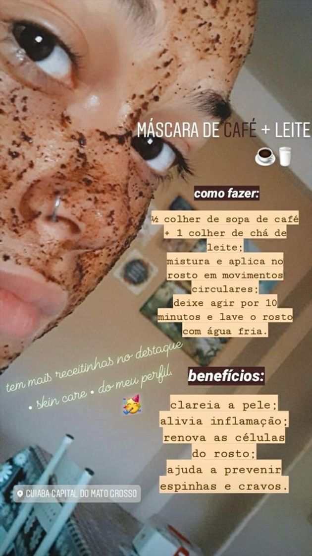Social Máscara de café com leite ✨