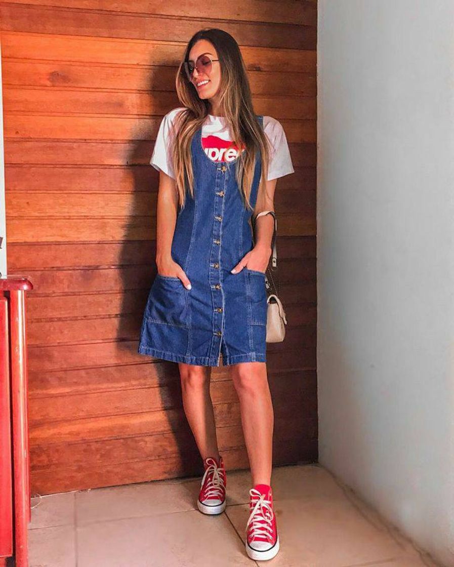 Moda Vestido jeans com blusinha