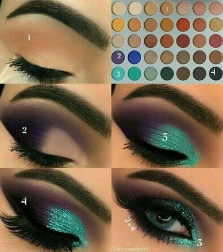 Tutorial de make verde com preto