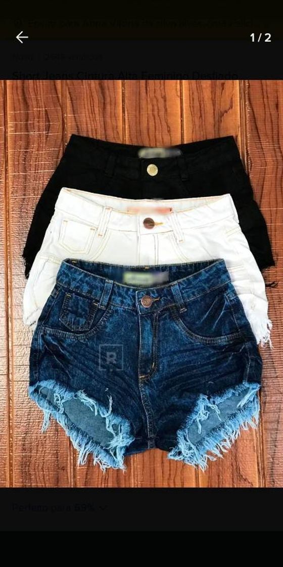 Fashion Short - jeans - cintura - cintura - alta. 