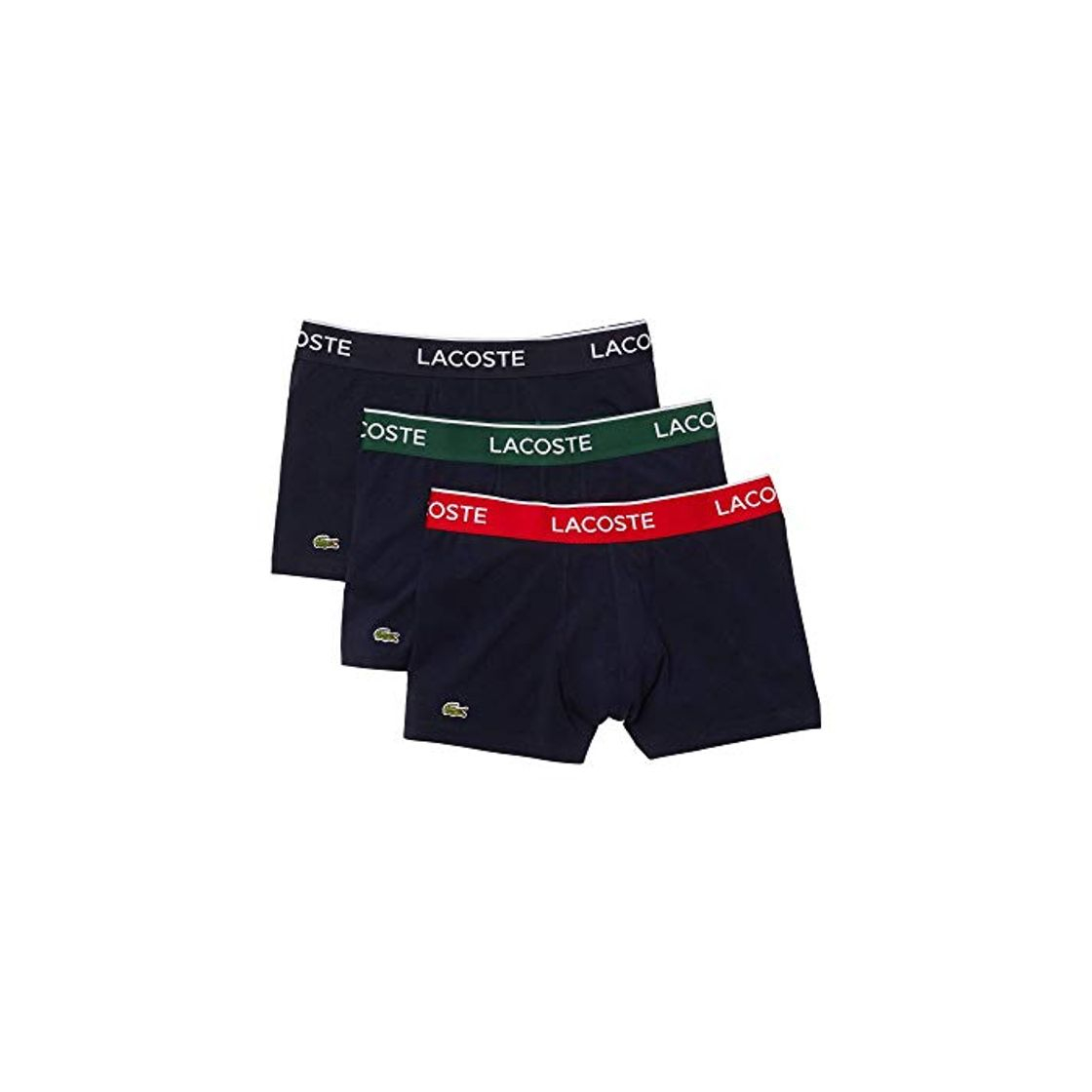 Moda Lacoste 5H3401 Boxer Corto para Hombre, Marine/Vert-Rouge-Marine, M