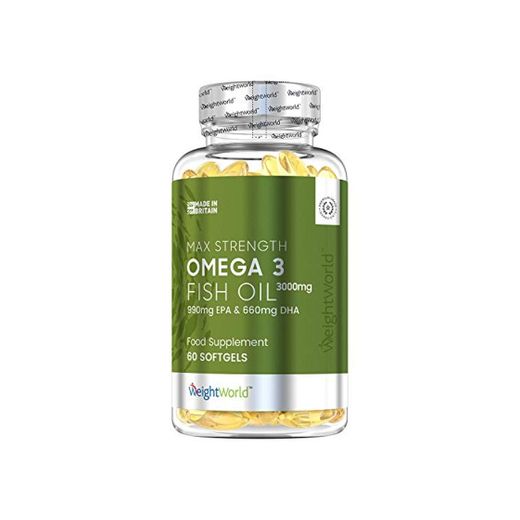 Omega 3 Aceite de Pescado Puro 3000 mg - 990 mg de