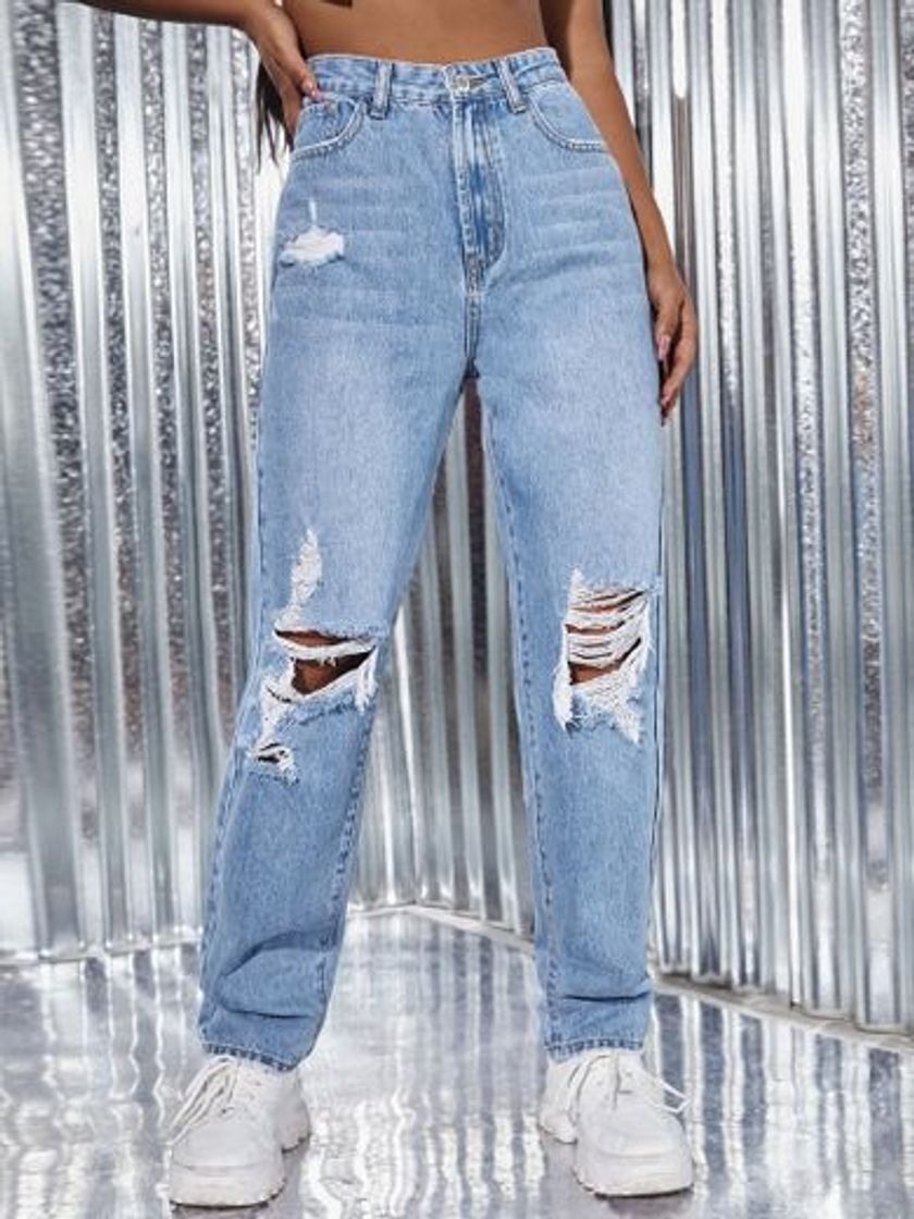 Moda Calça jeans cintura alta 