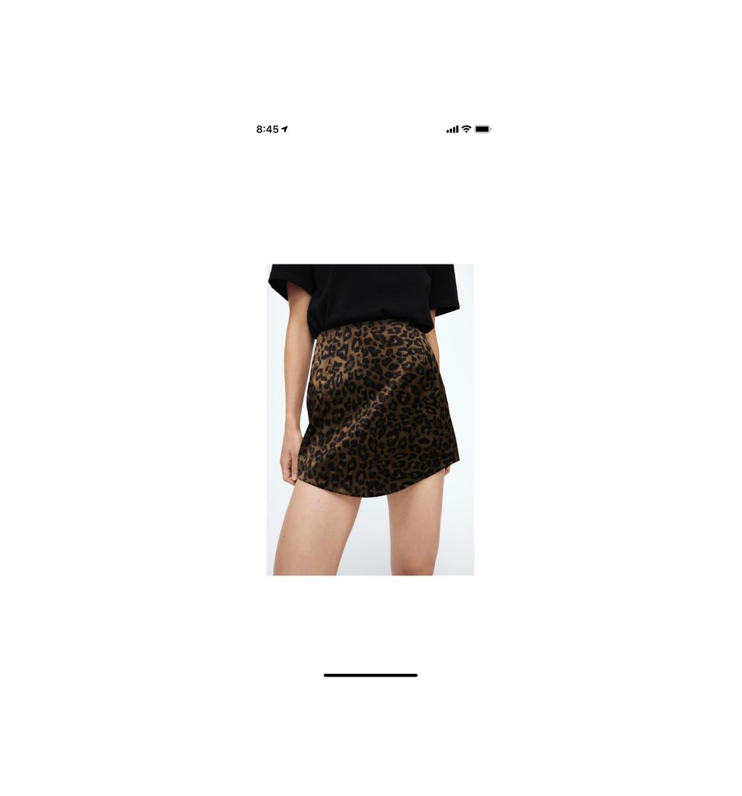 Fashion SATIN EFFECT MINI SKIRT - Leopard