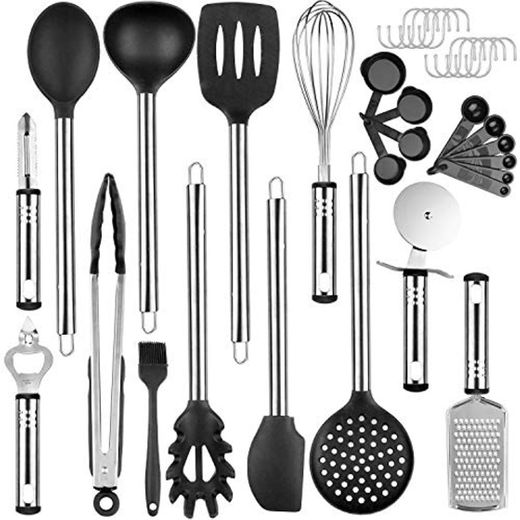 Tintec Kit de Utensilios de Cocina Silicona 23pcs