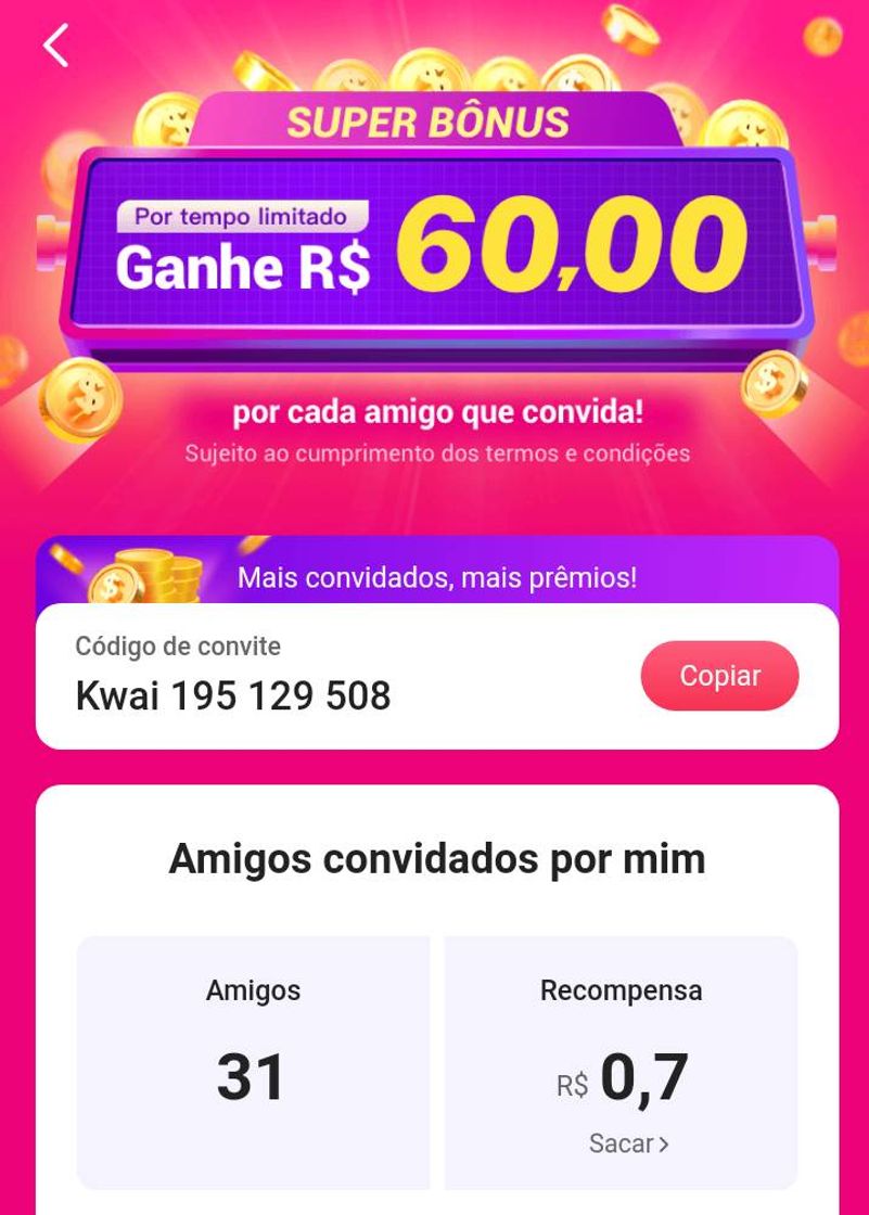 Social kwAi pagando até 60 reais por indicação 😱😱 baixe já ⬇️⬇️