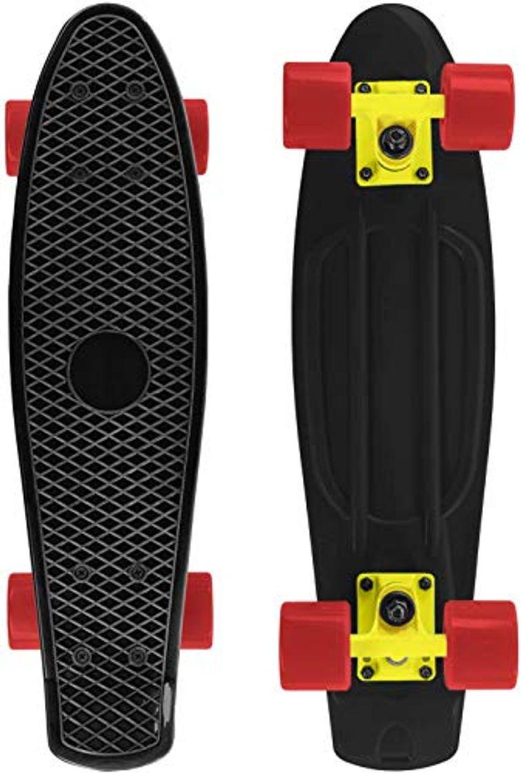 Fitness Skateboard 55cm/22inch para Principiantes Adultos y Niños, Mini Cruiser Retro Skateboard con