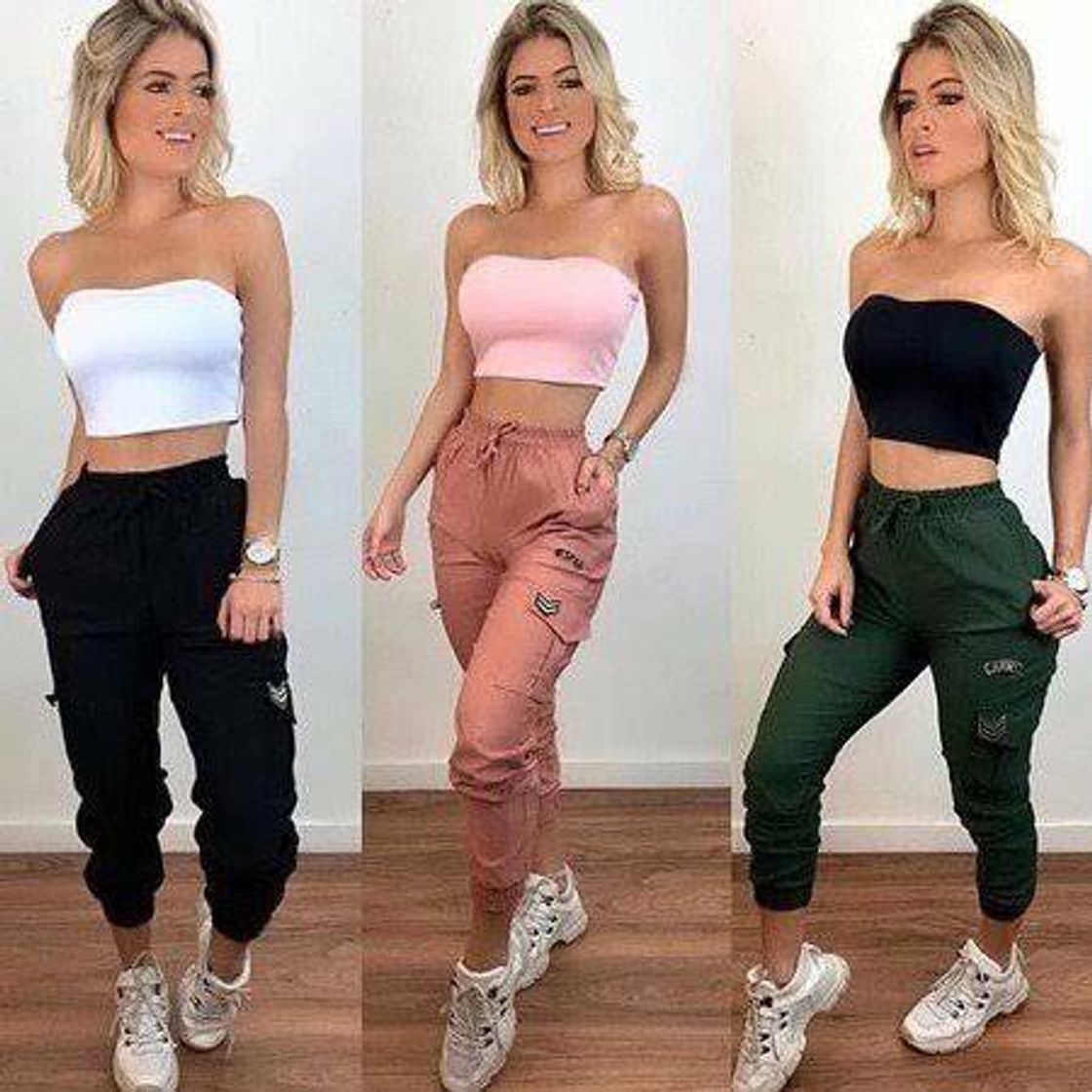 Fashion Calças Jogger Army