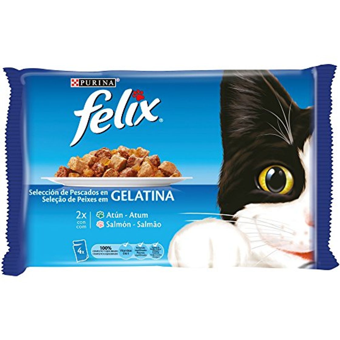 Product Purina Felix Gelatina comida para gatos con surtido de pescados 10 x [4 x 100 g]