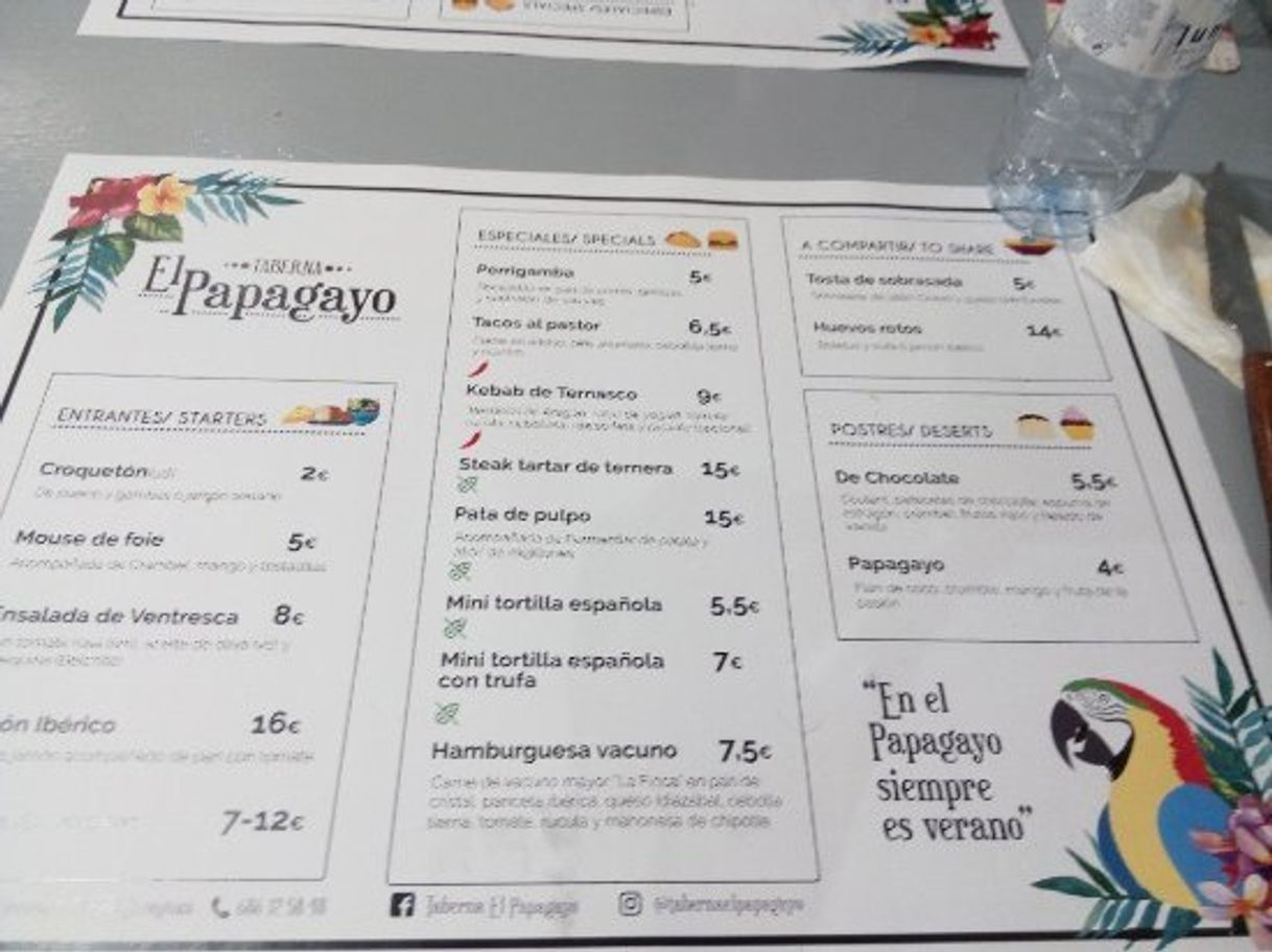 Restaurantes Taberna El Papagayo