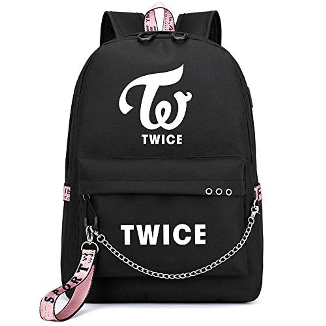 Fashion Twice Mochila Casual KPOP Bangtan Boys College Estudiante Bolsa de Viaje Mochila de día Bolsa de Ordenador portátil de Negocios Bookbag con Puerto de Carga USB