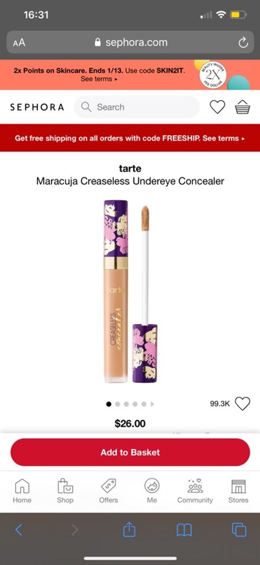 Moda corretivo tarte creaseless 