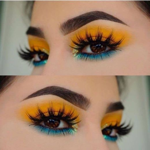 Yellow & Blue Makeup💛🥤