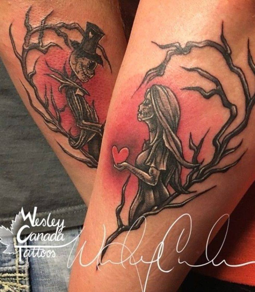 Moda Tatuagens de casal,Estranho Mundo de Jack