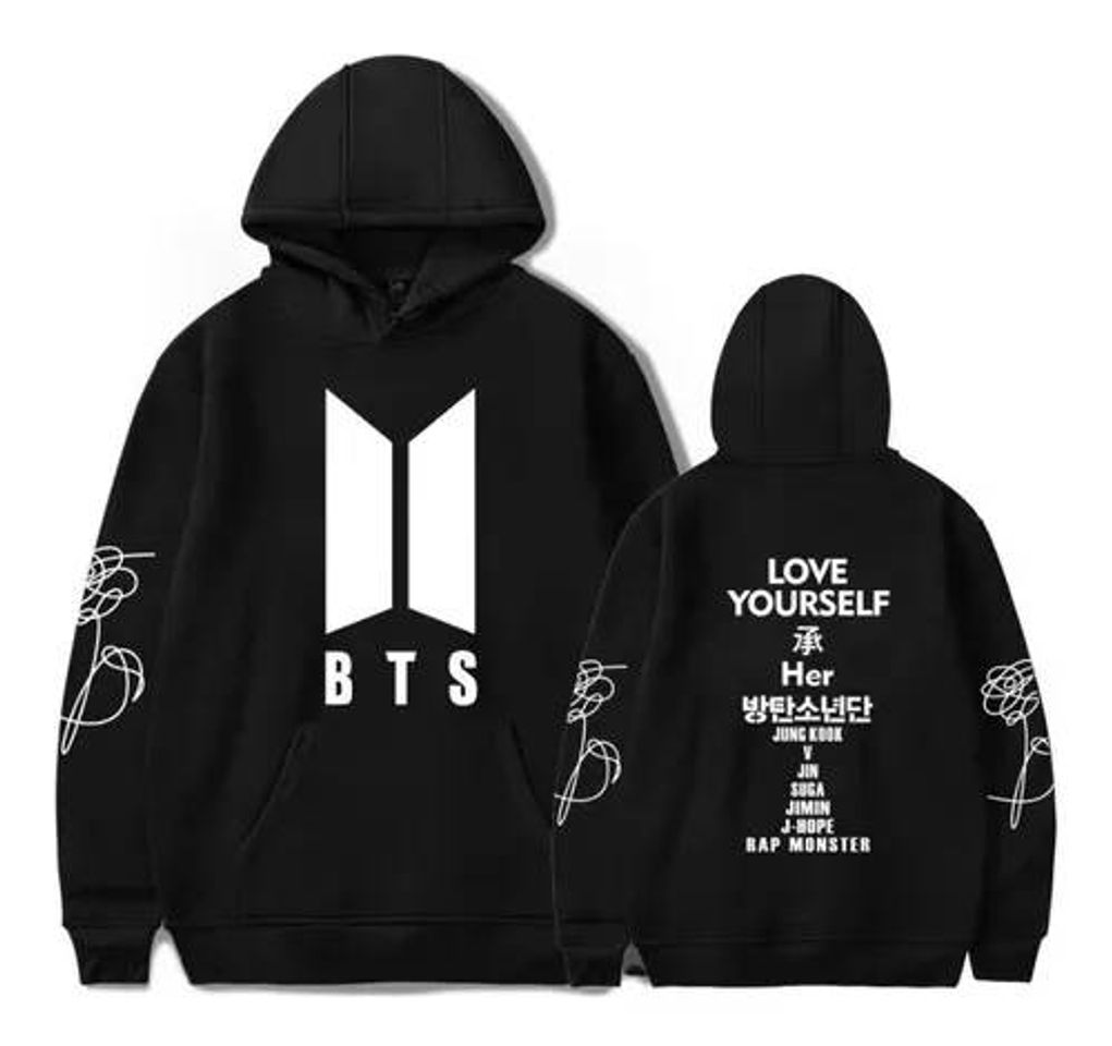 Fashion Blusa Moletom Love Yourself Kpop Bts Canguru Qualidade Top