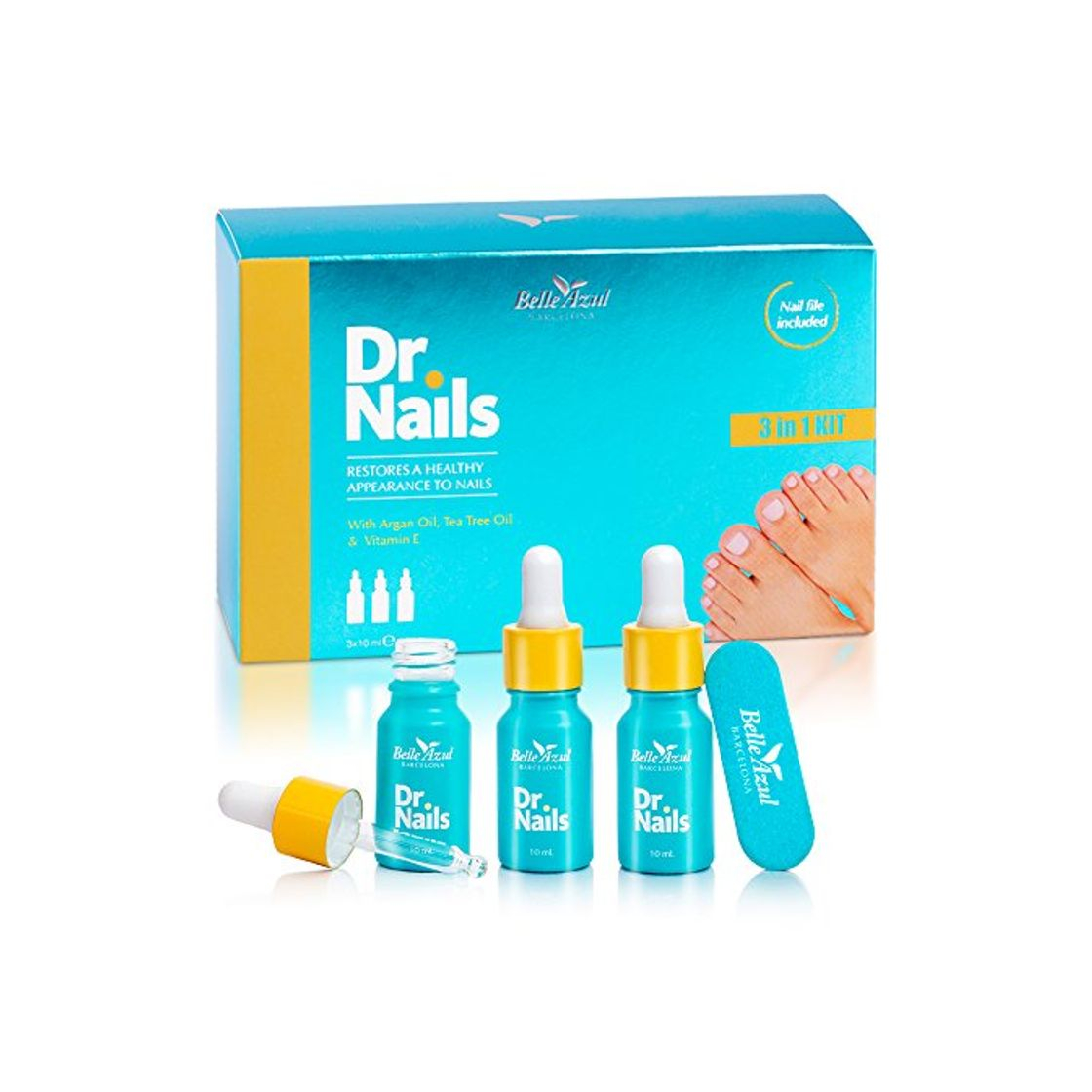 Producto Belle Azul - Dr. Nails KIT - Fórmula Anti Hongos para Uñas