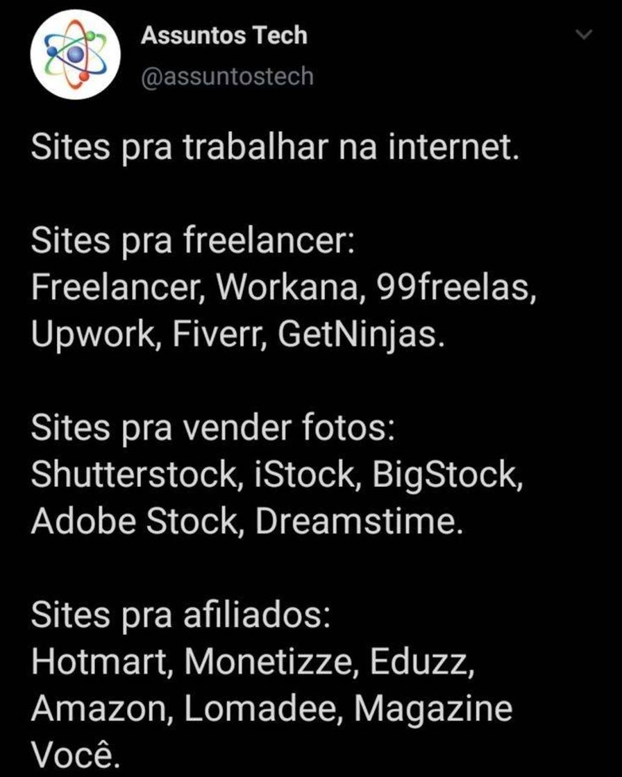 Fashion TRABALHE NA INTERNET COM ESSES SITES 