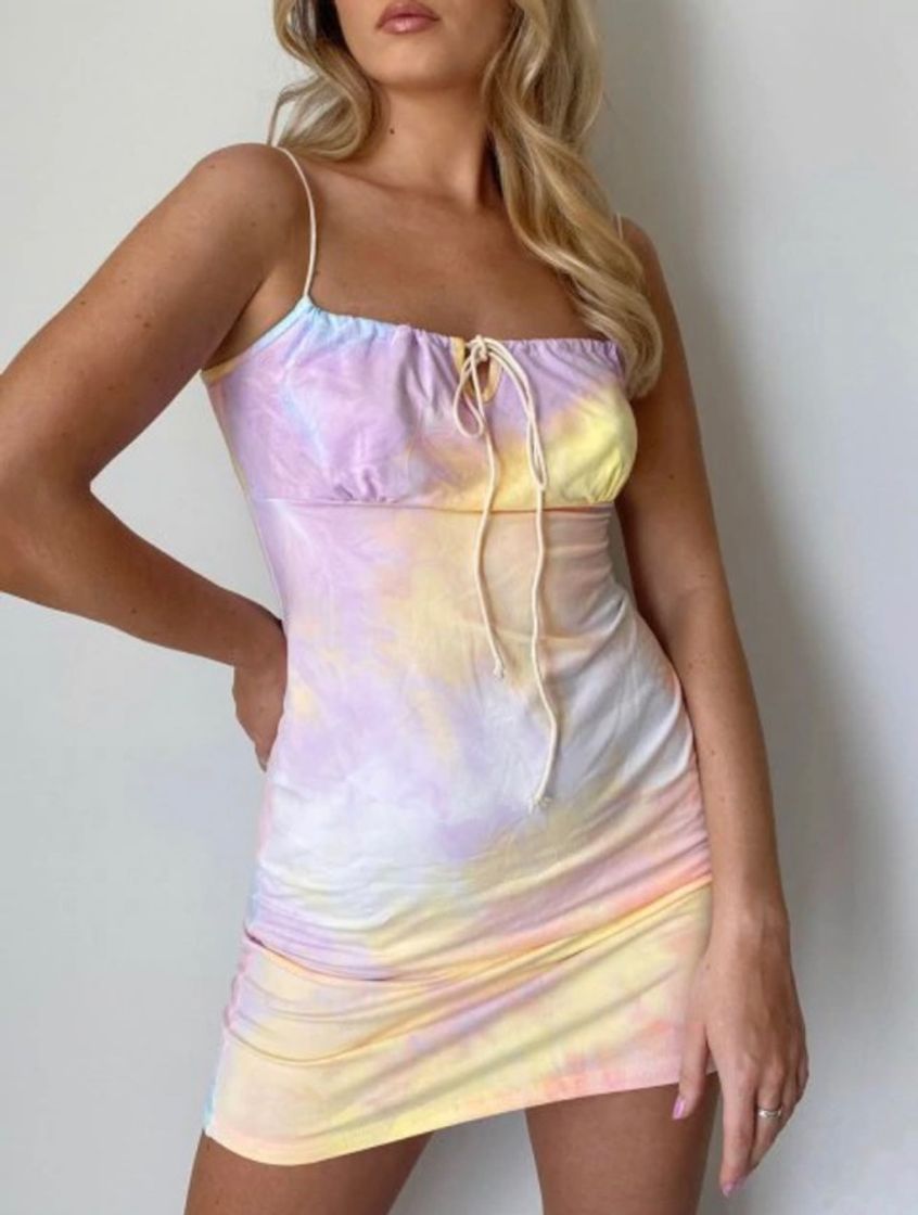 Moda vestido tie dye