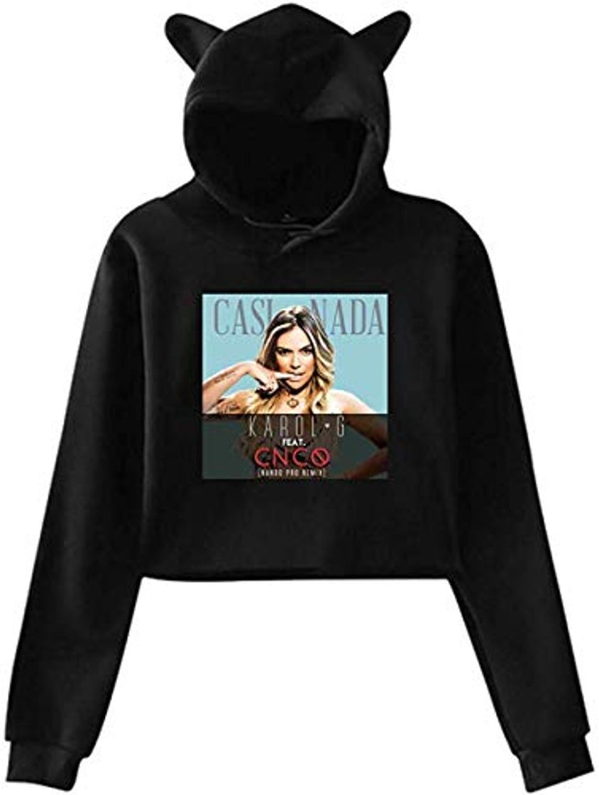 Social Blusa de Manga Larga Women's Cat Ear Hoodie Long Sleeve Hooded Karol