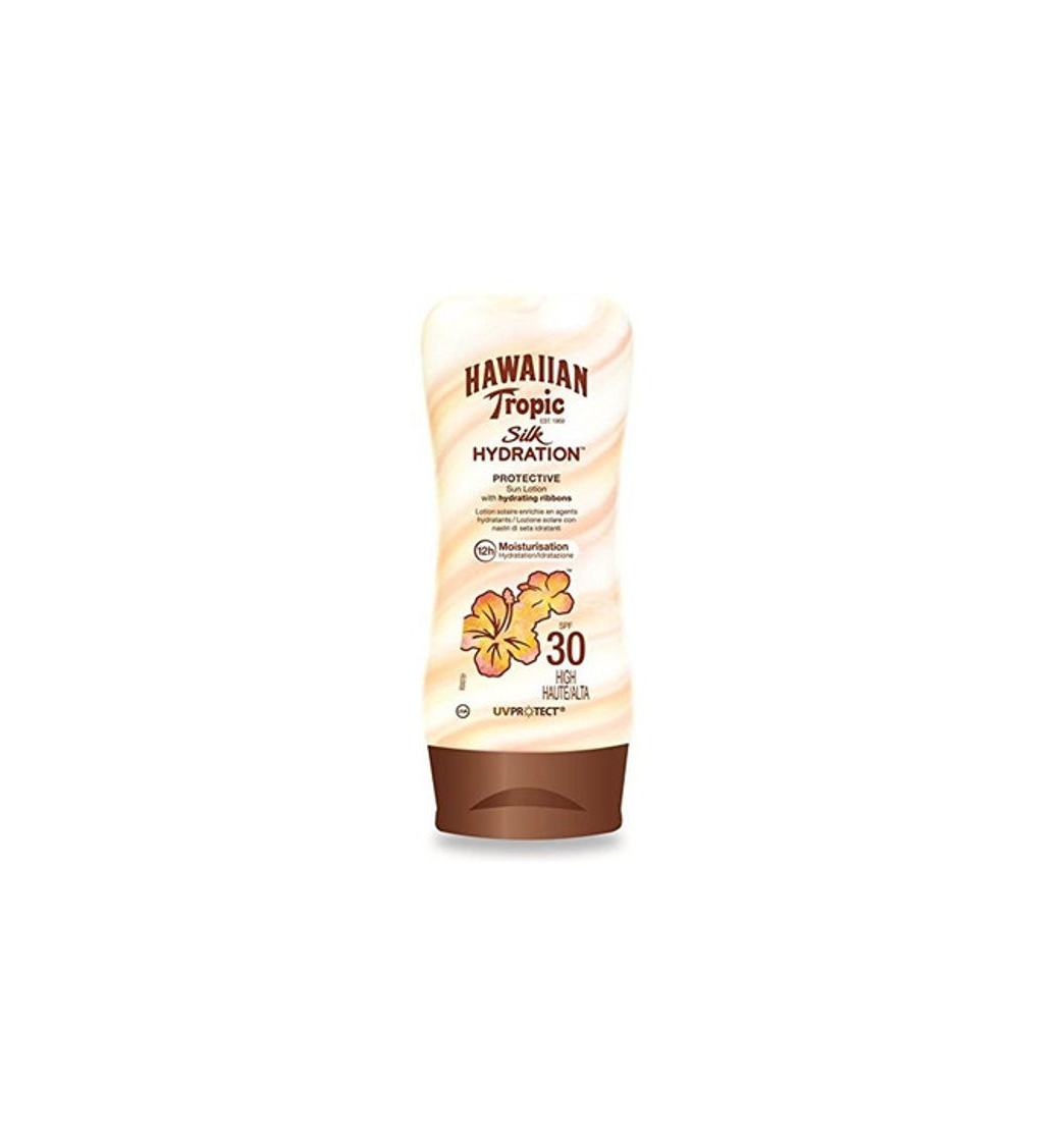 Beauty Hawaiian Tropic Silk Hydration Protective - Loción Solar Protectora con índice SPF 30 con cintas de seda hidratantes y resistente al agua, formato 180 ml