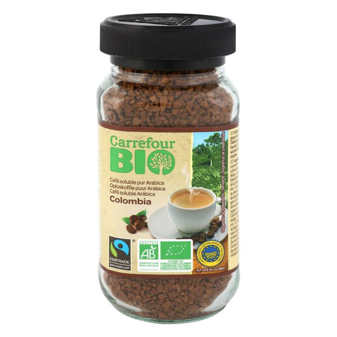 Moda Café soluble arábica Colombia ecológico Carrefour Bio 100 g ...