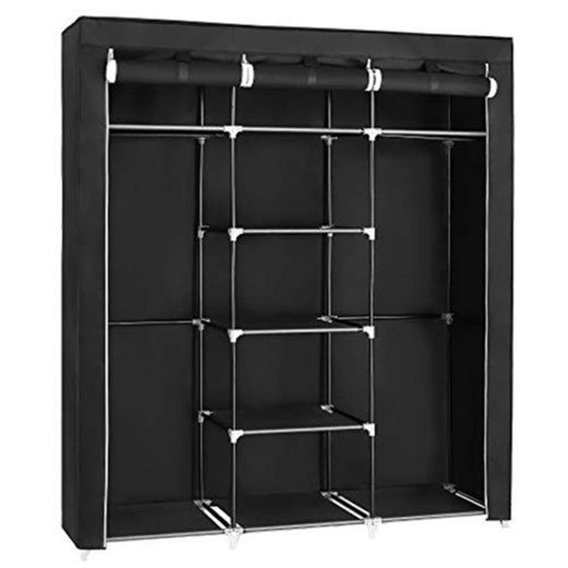 Elemento de la categoría hogar SONGMICS Armario Closet Organizador Textil Plegable Color Negro 175 x 150 x