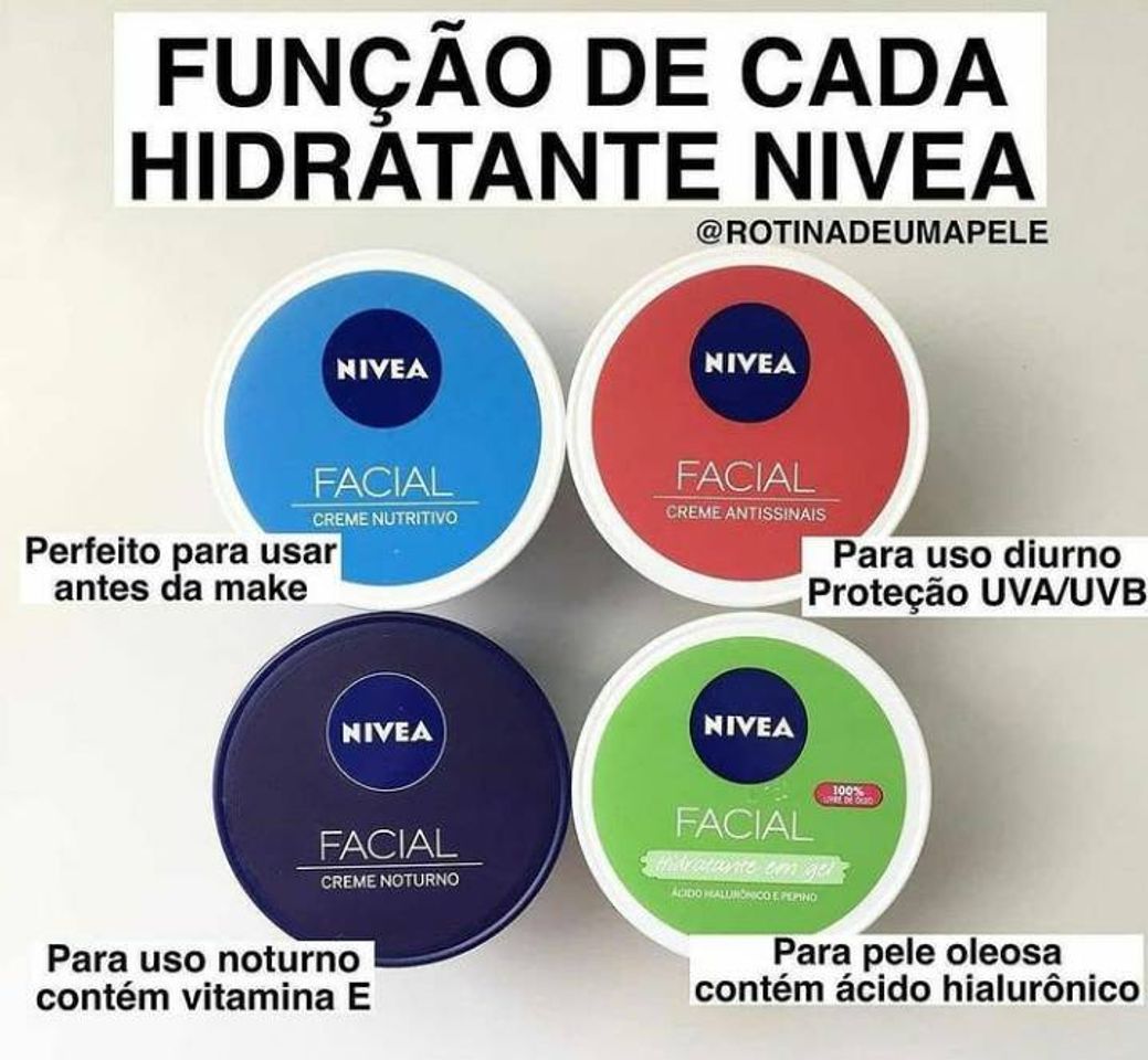 Moda Para que serve cada creme