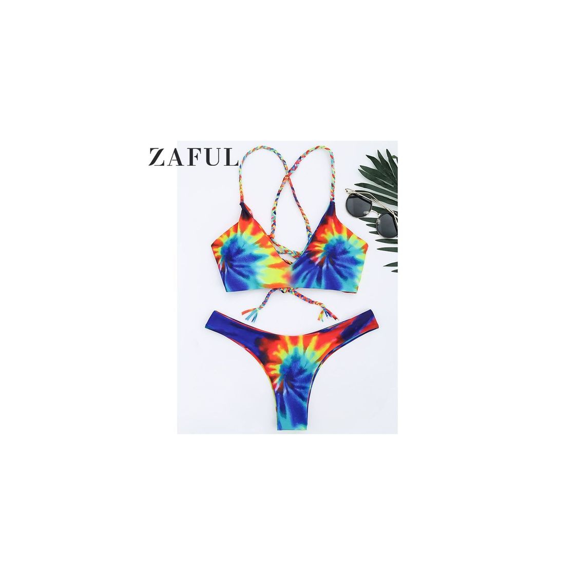 Social ZAFUL Bikini para mujer Tie Dye con tirantes finos