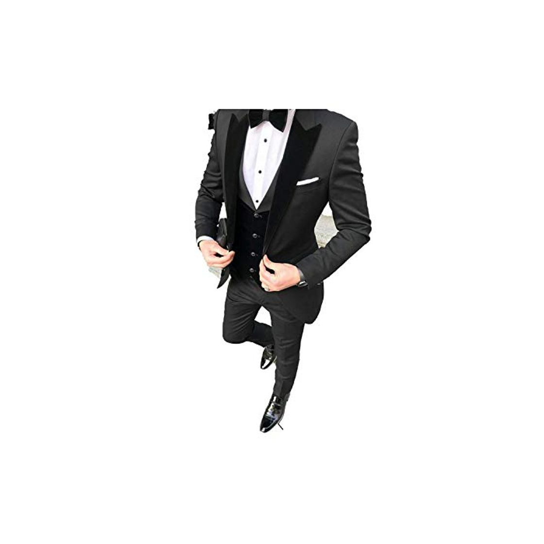 Fashion Hopereo Personalizado Negro Terno Masculino Slim Fit Hombres Trajes Blazers Novio Boda Esmoquin Lapel con Terciopelo Chaleco Abrigo Pantalones 3 Piezas