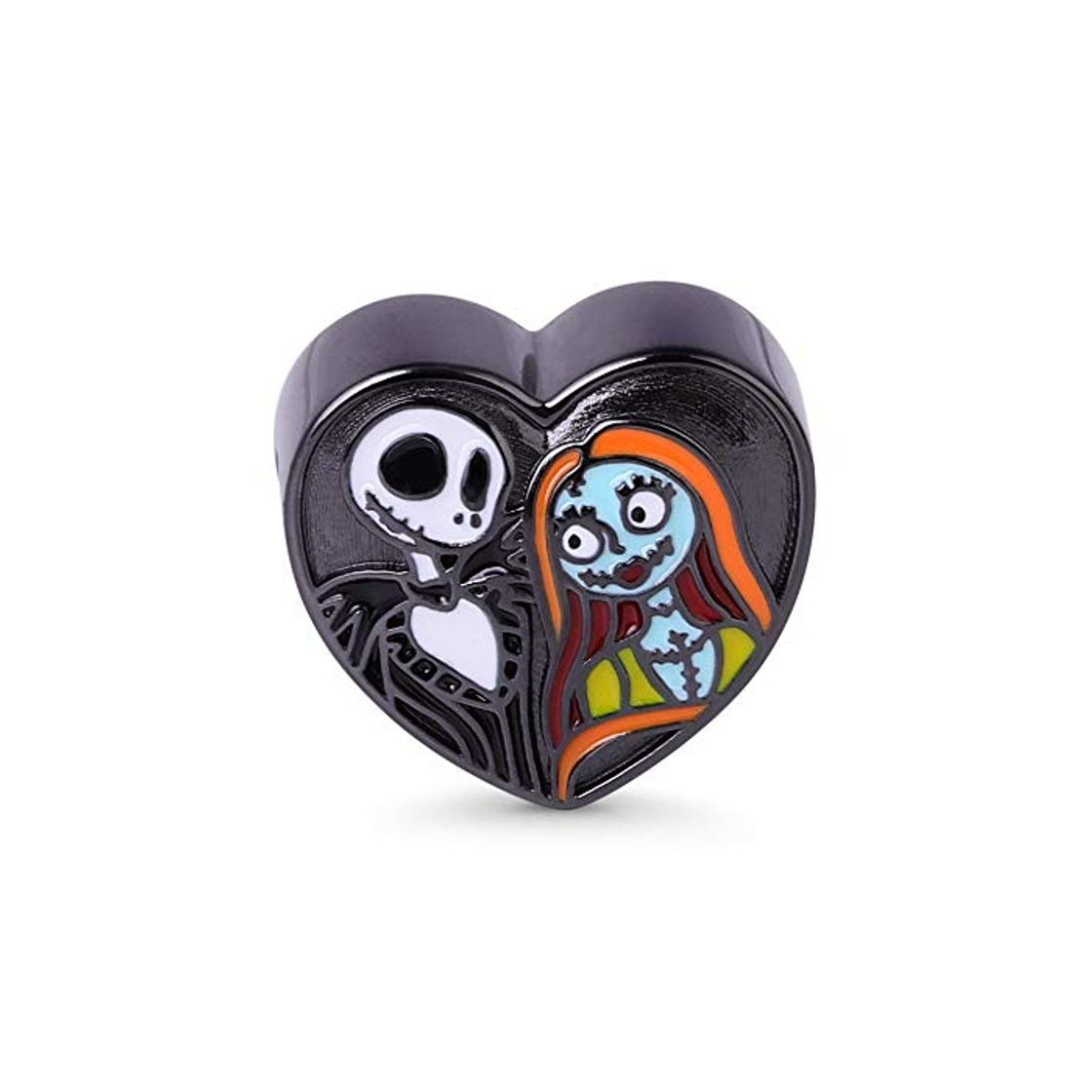 Fashion Gnoce Gothic Love Black Skull Bride Charm Bead Cuentas en Forma De Corazón Charm Silver Sterling Se Adapta a Todas Las Pulseras y Collares Regalo Para Mujeres Niñas Hombres