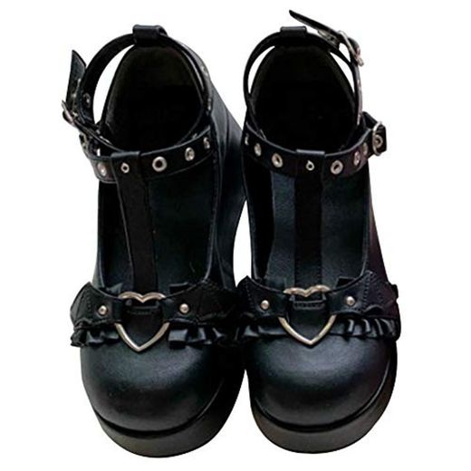 CELNEPHO Zapatos Mary Jane para mujer con lazo dulce y punta redonda