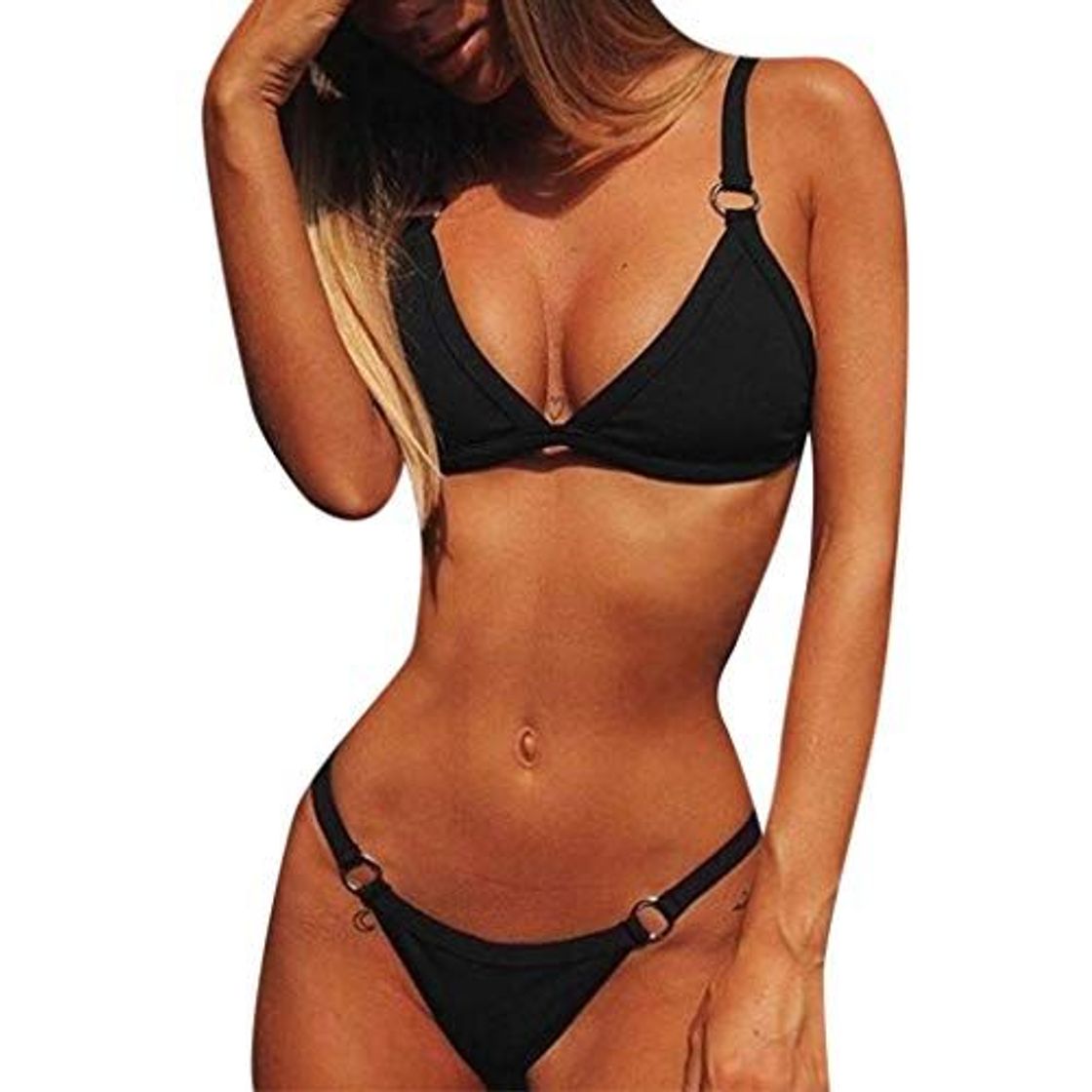 Social CheChury Bikini Mujer Conjuntos Brasileño Sexy Tanga Mujer Playa Ropa de Baño Traje de Baño Sexy Bañador de Baño Tops y Braguitas 2 Piezas Verano
