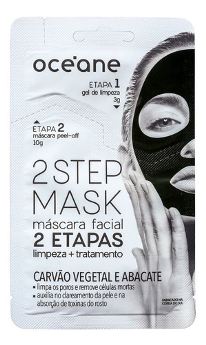 Fashion Océane 2 Step Carvão Vegetal e Abacate - Máscara Facial 13g