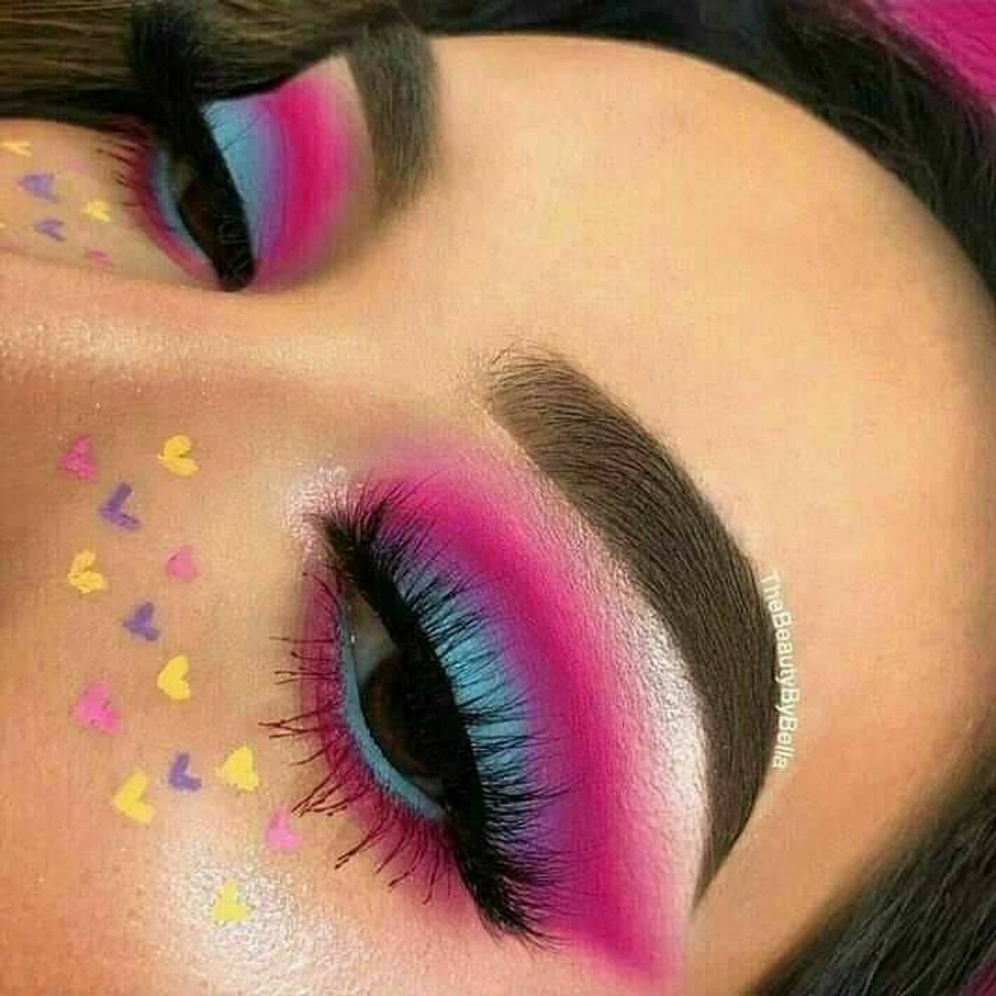 Moda make azul, roxa e rosa💖🌈