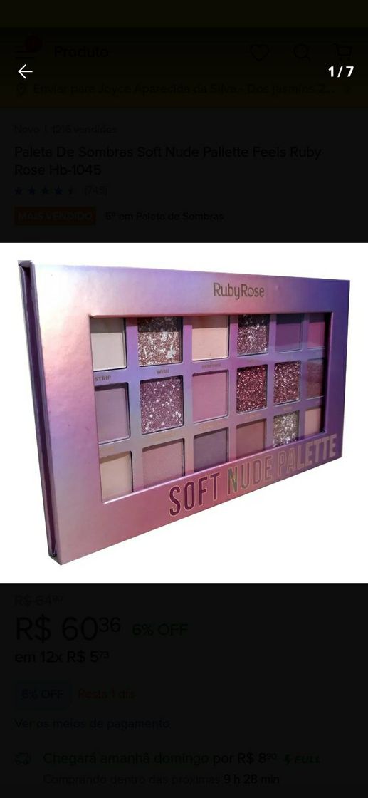 Moda Paleta de Sombras Soft Nude Pallette Feels Ruby Rose Hb-1045