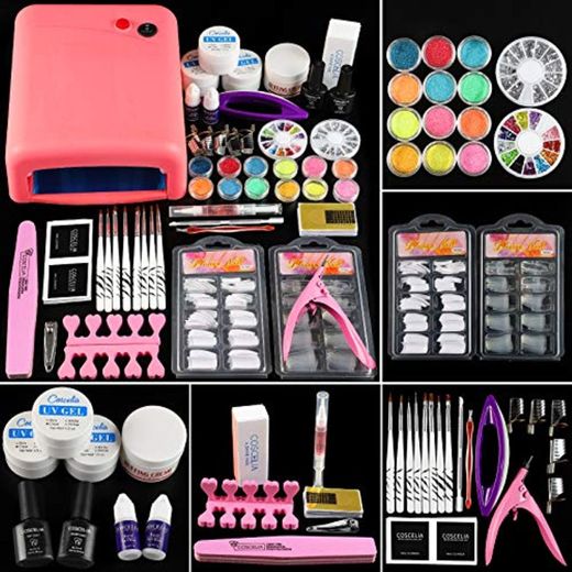 Coscelia 36 W Lámpara Secador de Uñas UV Gel Brillos Brillants Kits