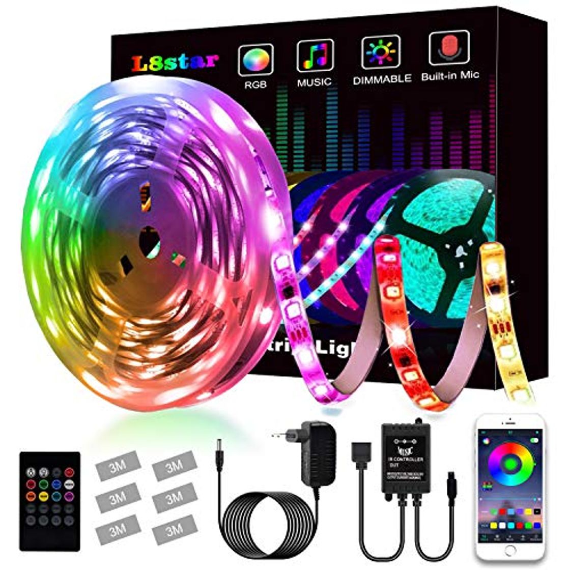 Social Tiras LED, L8star Tiras de Luces LED Smart 5050 Control APP,Luces Led