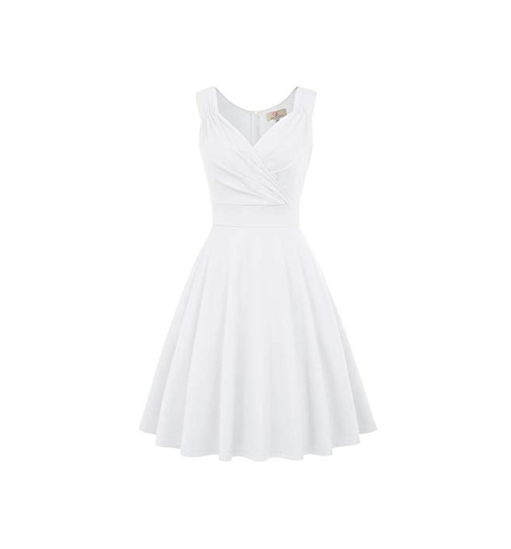 Social Mujer Vestido 1950's Vintage Retro de Cóctel Fiesta Vestido S CL010698-7