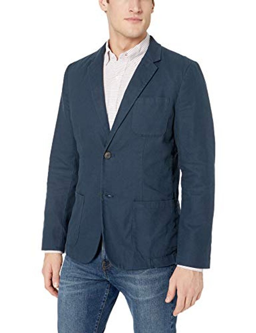 Fashion Goodthreads - Americana de lino de corte ajustado para hombre, Marino, US