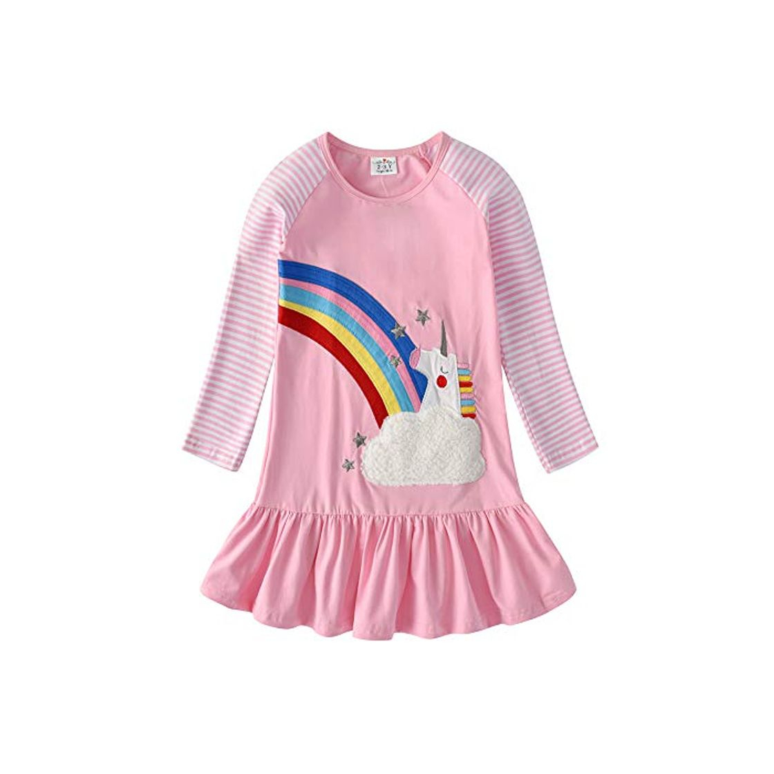 Social VIKITA Vestido Floral Manga Larga Algodón Niñas 2