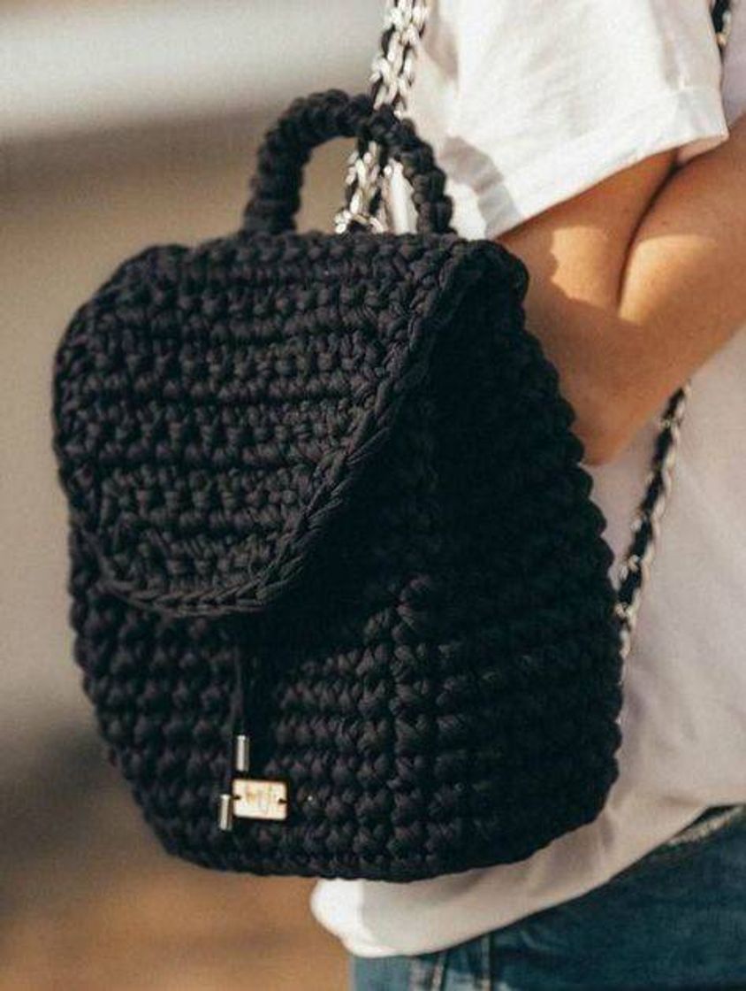 Fashion Mochila de crochê