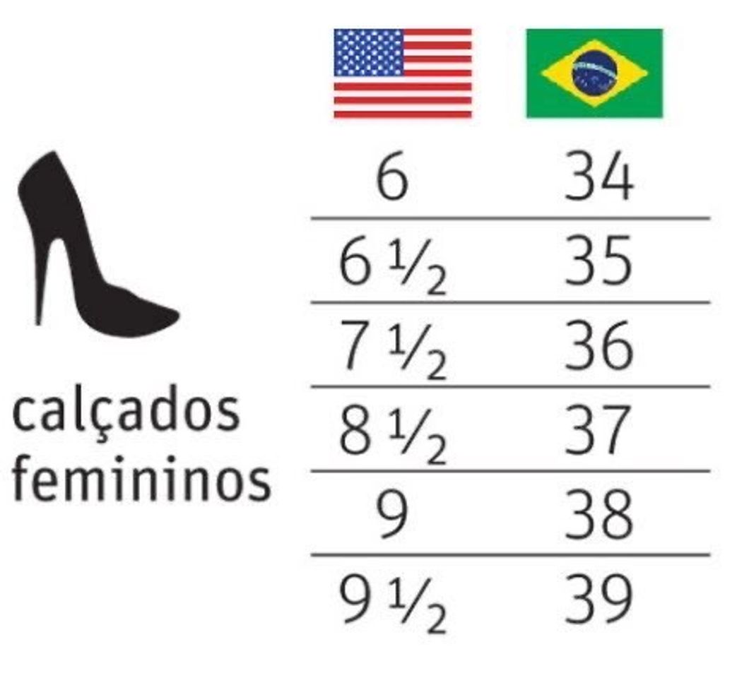 Fashion :: numeração de calçados femininos brasil/eua