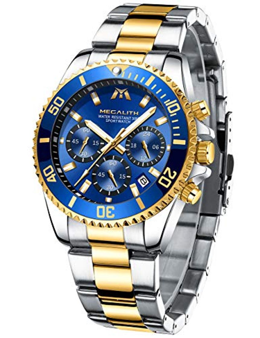 Social MEGALITH Relojes Hombre Relojes Grandes de Pulsera Militares Cronografo Diseñador Luminosos Impermeable