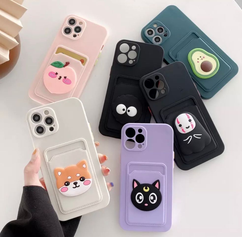 Product Fundas silicona iPhone con figuras y compartimento tarjeta 