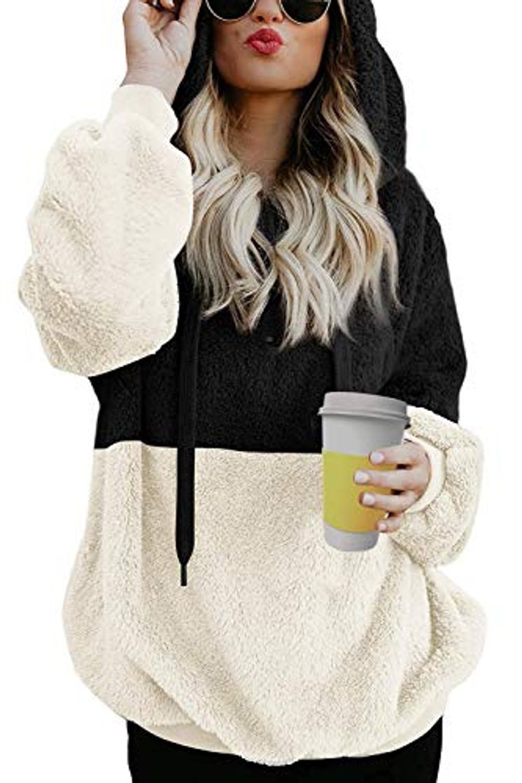 Moda Tuopuda Mujer Sudadera con Capucha Suelta Tallas Grandes Invierno Manga Larga Pullover Deportivo Cremallera Chaqueta Hoodies Suéter Abrigo con Bolsillos 2019 El Nuevo