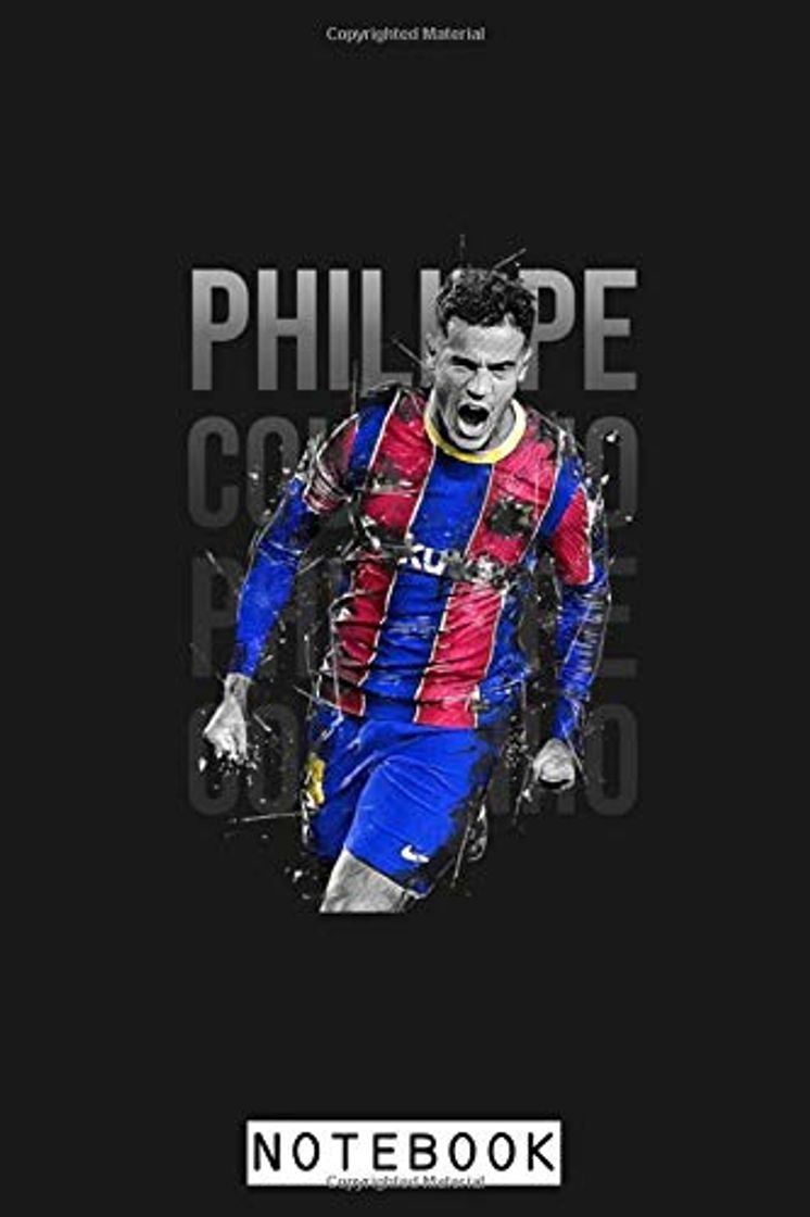 Libro Philippe Coutinho Notebook: Planner, Diary, Journal, Matte Finish Cover, Lined College Ruled Paper, 6x9 120 Pages