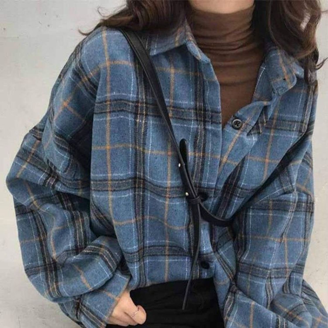 Moda plaid woolen lumberjack shirt