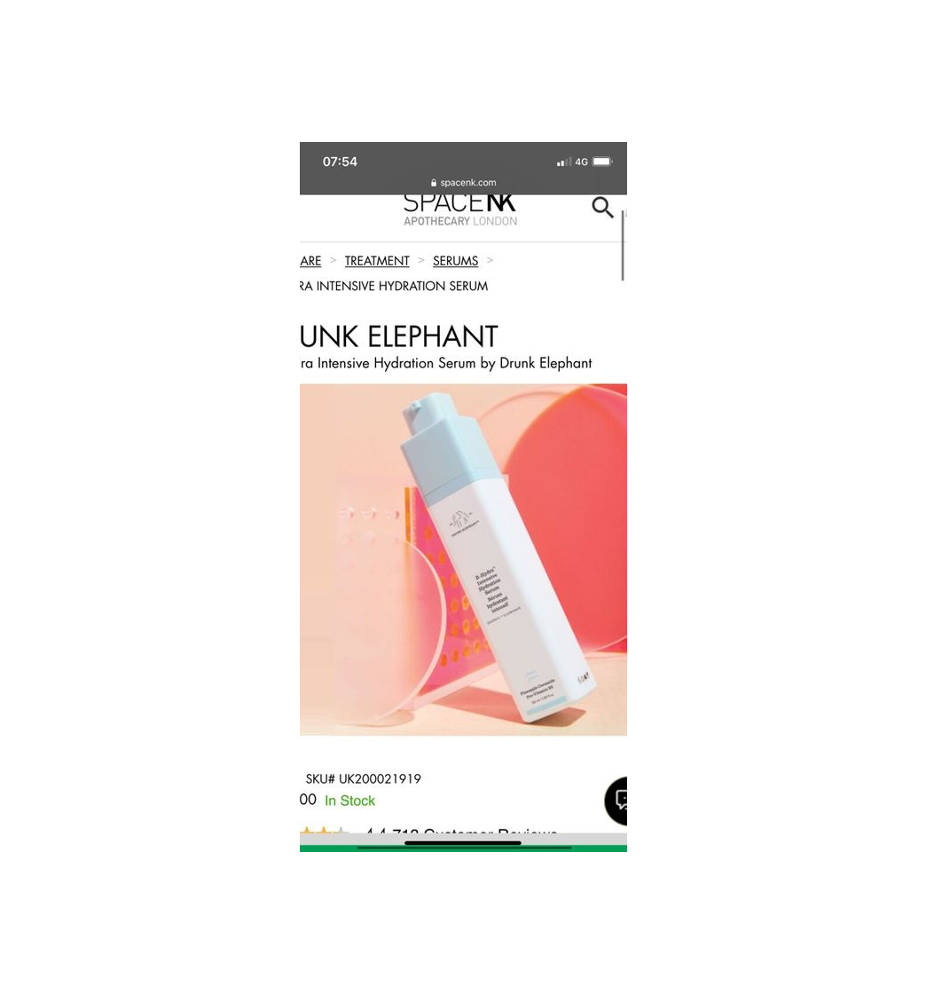 Producto Drunk Elephant B-Hydra Intensive Hydration Serum